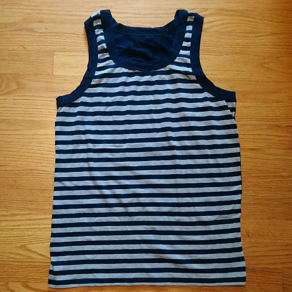 Modus Vivendi striped Navy and Gray Tank Top - Picture 1 of 11